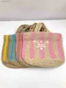 Designer P Bag Summer Hollowed-out Handmade Straw Bag English Embroidery Western-style Woven Handbag Large Capacity Bag