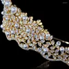 Hårklämmor Mode Tiara Bröllopshårband Kronor För Kvinnor Bröllopstillbehör Pearl CZ Crystal Pannband Dubai Jewelry 004