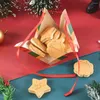 Gift Wrap 10pcs Christmas Packaging Box Cookies Candy Triangle Santa Claus Paper Gifts Party Decor Supplies