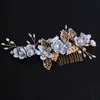 Haarspangen Braut Künstliche Blumenperlen Seitenkamm Für Frauen Bräute Pins Hochzeit Pageant Tiara Kopfschmuck Zubehör Schmuck