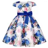 Vestidos de menina elegante vestido de princesa casamento noite aniversário crianças roupas casuais flores estampadas para vestidos infantis