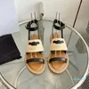Sandali firmati di lusso sandali intrecciati moda piattaforma piatta punta aperta sandali romani estate scarpe da spiaggia all'aperto stampa 35-41