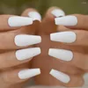 False Nails Arrival Designs White Artificial Nail Tapered Abs Salon Soild Matte Manicure Accessories 24