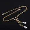 Baroque Pearl Dething Detlaces 18k Gold Classic Designer Letter Letter Pendants Chain