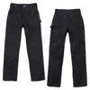 Męskie czarne spodnie stolarskie z podwójnymi kolanami dżinsy robocze denim painter niestandardowe regularne spodnie cargo dla mężczyzn211k