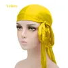 Silky Durag Hat Satin Elastic Hats Long-tailed Pirate Hat QMR18a