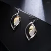 Pendientes de tuerca Fascinantes en forma de óvalo para mujer Colgantes largos de moda Pendientes elegantes bohemios en la cena