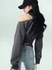 Vrouwen Hoodies 2023 Herfst Vrouwen Sweatshirt Harajuku Crop Tops Y2k Trui E-Meisje Off Shoulder Kleding Streetwear Clubwear mode