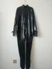 PVC Faux Leather Black Bodysuit наполовину костюмы косплей костюмы Catsuit Club одежда для вечеринки.