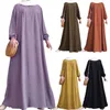 Etnische Kleding Abaya Voor Vrouwen Moslim Bescheiden Lange Mouw Maxi Jurk Turkije Arabische Islam Rits Casual Dubai Eid Party Jilbab vestidos Gown