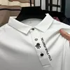 Polos Męski High-end Business Solid Kolor Wysokiej jakości krótkie koszulę polo z krótkim rękawem Lapel Kołnierz Summer Męs