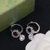 2023 nouvelle mode argent charme boucles d'oreilles femmes lettre diamant pendentif luxe boucles d'oreilles design pour les femmes fête fiançailles cadeau bijoux