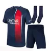 23 24 Kinder mit Shorts und Socken Fußballtrikots 2023 2024 Paris PSGs Herrensets MBAPPE SERGIO RAMOS Kinderanzug Fußballhemden T-Enfants Maillot De Foot 16/28