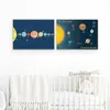 Système solaire extérieur toile peinture mural affiche garçons enfants décor décor spatial planètes photo images art mur imprimés garçons don sans cadre