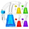 8.5 inches Trapezoid base glycerin coil Bongs hookah freezable chilled colorful heady glass bong smoking water pipe shisha