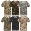 Unisexe Camouflage t-shirts à manches courtes à séchage rapide o cou armée militaire Camo randonnée à l'extérieur Shirtv86m