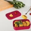 Ensembles de vaisselle Boîte à bento en silicone Conteneurs Cuisine Stockage des restes Micro-ondes Résistant à la chaleur et empilable