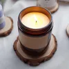 Candle Holders 2 Pcs Placemat Coasters Home Cup Scented Wooden Decor Plaster Carving Pad Round Holder Drink