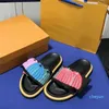 Tasarımcı Terlik Erkek ve Kadın Sandalet Güneş ve Kabak Baskı Lüks Kalın Ayakkabılar İpek Kumaş Çift Jelly Beach Terlik Boyut 35-44