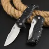 New 35DPLC Survival Folding Knife D2 Satin Drop Point Blade Glass Fiber Handle Outdoor Camping Hiking Tactical Folding Knives with Retail Box