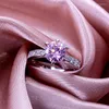 Cluster Rings Классический кольцо с шестисторонним кольцом Женщина Япония и Корея Простая бриллиантная циркония модная личность указатель