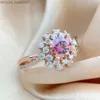 Anneaux de mariage Anneaux de mariage Bague rouge Luomansi 1 Carat 6 5MM avec certificat GRA 100 S925 Bijoux en argent pour fille Cadeau d'anniversaire Z230711