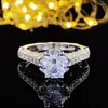 Küme Yüzükleri 2023 Vintage Lab Diamond Finger Ring 925 STERLING Silver Party Wedding Band Kadınlar Erkekler Vaat Nişan Takı Hediyesi