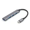4 portar USB Hub 3.0 Extender Typ C till USB Splitter för bärbara tillbehör OTG Multi Dockningsstation