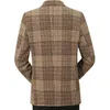 Men Blazers Suit Coats Male Business Casual Plaid Coat Brand Clothing257O