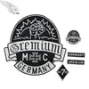 GREMIUM Deutschland bestickte Patches, volle Rückseite, Aufnäher für Jacke, zum Aufbügeln auf Kleidung, Biker-Weste, Rocker-Patch2846