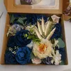 Dekoracyjne kwiaty ślubne kombi Mix kolorów sztuczne pudełko jedwabne bukiety aranżacje na dekoracje ślubne na wieczór panieński