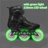 Inline-rullskridskor 3-hjuliga LED-blixtskor med 3X110 mm Vit Blå Grön Röd Rosa Ljusfärg Glans Skate Street Patines 110 mm 230706