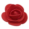 Flores decorativas de espuma de rosa artificial, cabeza de flor falsa de larga duración, hecha en casa, única, decoración para fiesta de bienvenida de bebé DIY de 3,5 cm