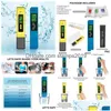 Ph Mètres Numérique Tds Ec Mètre Ensemble 0.0014.00 Moniteur De Pureté De La Qualité De L'eau Stylo De Test Affichage Led Testeur De Température Pour Piscine D'aquarium Dhpd6