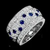 Solitaire Ring Solitaire Ring Wong Rain 18K Gold Plated Luxury 925 Sterling Silver Lab Sapphire High Carbon Diamonds Gemstone Wedding Band Fine Jewelry Z230710