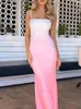 Casual Jurken Leuke Roze Gradiënt Backless Maxi Jurk Vrouwen Elegante Partij Club Verjaardag Oufits Mouwloze Sumdress Bodycon Vestidos Mujer