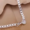 Lien Bracelets Haute Qualité Valentine Cadeau Belle 4 MM Chaîne Argent Couleur Bijoux Bracelet Pour Femmes Lady Fête De Mariage