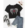 Camiseta Feminina Printcess Feminina Y2K Sexy Slim Manga Curta Decote Redondo Crop Top Clud Sn Print Crop Tee Cool Street Fashion Women Clothing 230707