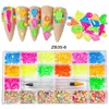 Nail Art Decorations 1 box glass stones nail gems different colors big box rhinestones 480pcs-2000pcs with 1 dotting pen nail art set ZB32 35 230706