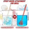 Jewelry Pouches 12 Pieces Epoxy Mixer Attachment For Drill Helix Paint Reusable Resin Stirrers