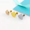 Gold Earing stud luxury earrings designer earrings diamond earrings heart-shaped Titanium steel ear studs top quality women engagement earrings with bag