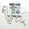 Pendant Necklaces Luminous Crucifix Cross Virgin Mary Our Lady Medal Catholic Rosary Necklace Chaplet Church Communion Jewelry Gifts