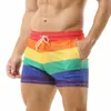 Mutande CLEVER-MENMODE Intimo uomo Sexy Boxer arcobaleno Pantaloncini Trunks Fondo in rete Vedi attraverso Boxershort Tasca con coulisse