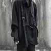 Męskie dresy OUZOU Tecwear zestawy spodni męskie Punk 3 częściowe stroje czarne spodnie Caro długi rękaw Sirts Streetwear Ip Op Sprin