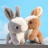 INS محاكاة الأرنب قلادة أفخم لطيف قليلا أبيض الأرنب دمية كيفية مفتاحية هدية الظهر.