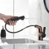 Bathroom Sink Faucets Fashionable Rose Gold Faucet Pull Out Cold And Water Succinct Brass Basin With 2 Function Spray