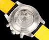 BLS usine 45mm Chronographe Montre Hommes montres B01 mouvement mécanique entièrement automatique Miroir saphir étanche lumineux Bracelet de montre en caoutchouc