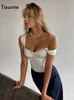 Women's Tanks Camis Tawnie Y2K Satin Off Shoulder Corset Cropped Top Women Sleeveless Backless Sexy Strapless Vest Skinny Summer Tank Tube Tops 230706