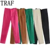 Frauen Hosen Capris TRAF Bleistift Frauen 28 Farbe Hohe Taille für Weiß Schwarz Streetwear Frau Hosen Sommer Büro Tragen 230707