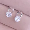 Söt Enkel Zircon Stud Örhänge Australian Crystal Kvinnor Cubic Zirconia För Rosel Guldpläterad Estetisk Iced Out Piercing Örhängen Dubbar Öron Ring Smycken Partihandel